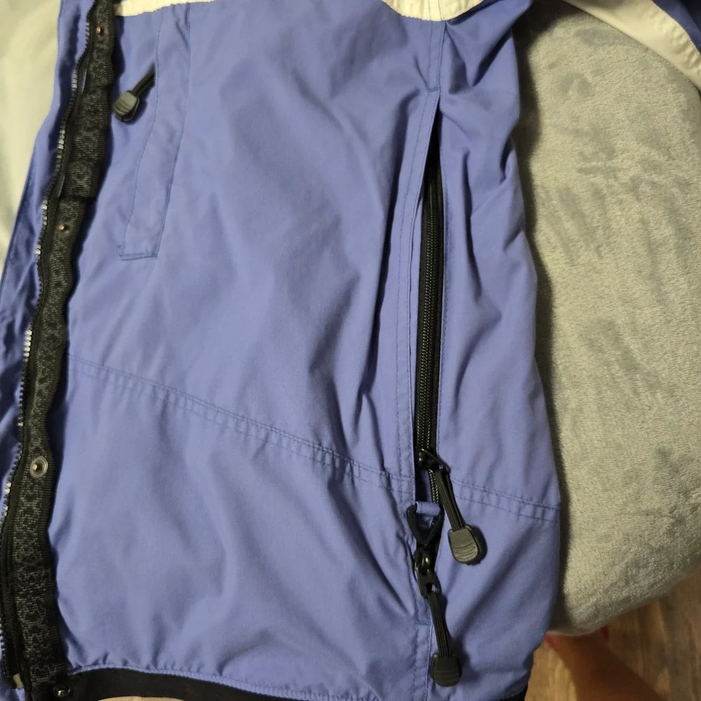 Columbia Women's Ski Jacket Size‎ L Lavender Blue White Winter Removable Liner